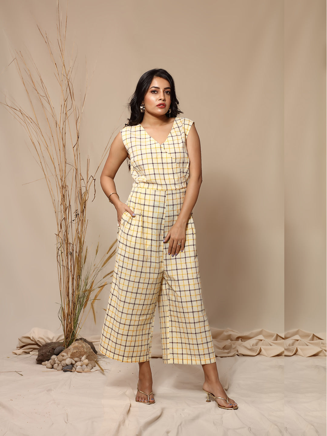 Sunbeam Check Jumpsuit