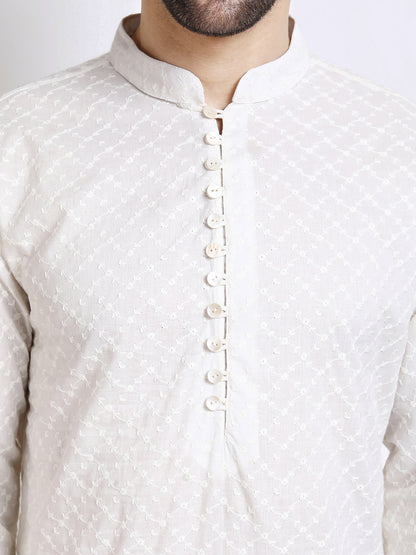 Classic White Mid Length Kurta