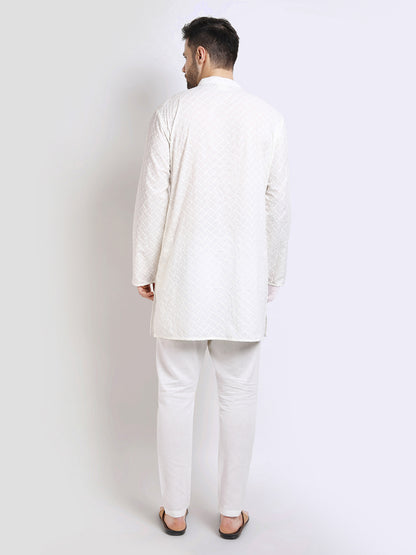 Classic White Mid Length Kurta