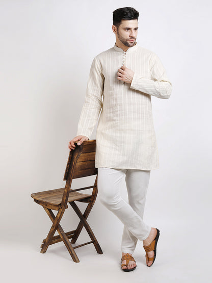 Classic Ivory Mid-Length Kurta