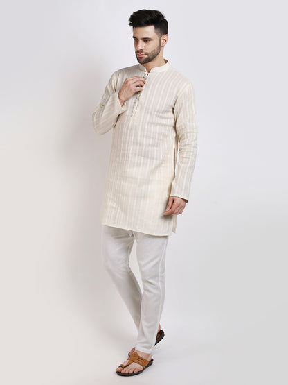 Classic Ivory Mid-Length Kurta