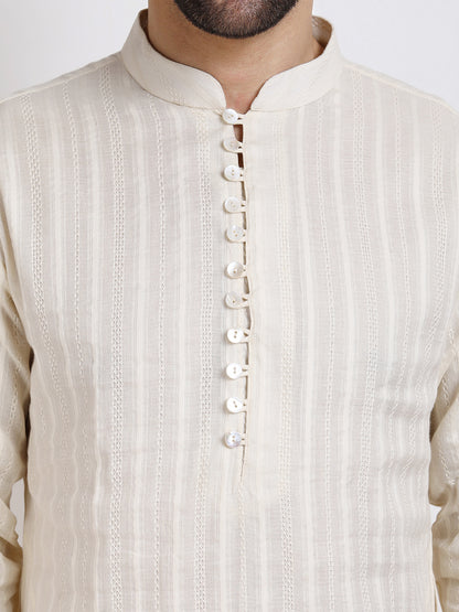 Classic Ivory Mid-Length Kurta