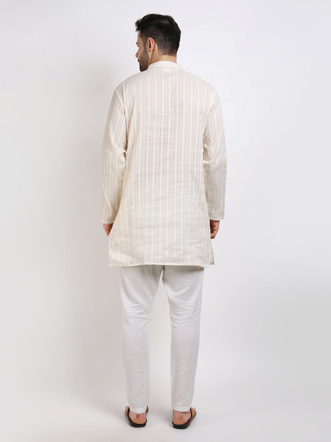 Classic Ivory Mid-Length Kurta Set