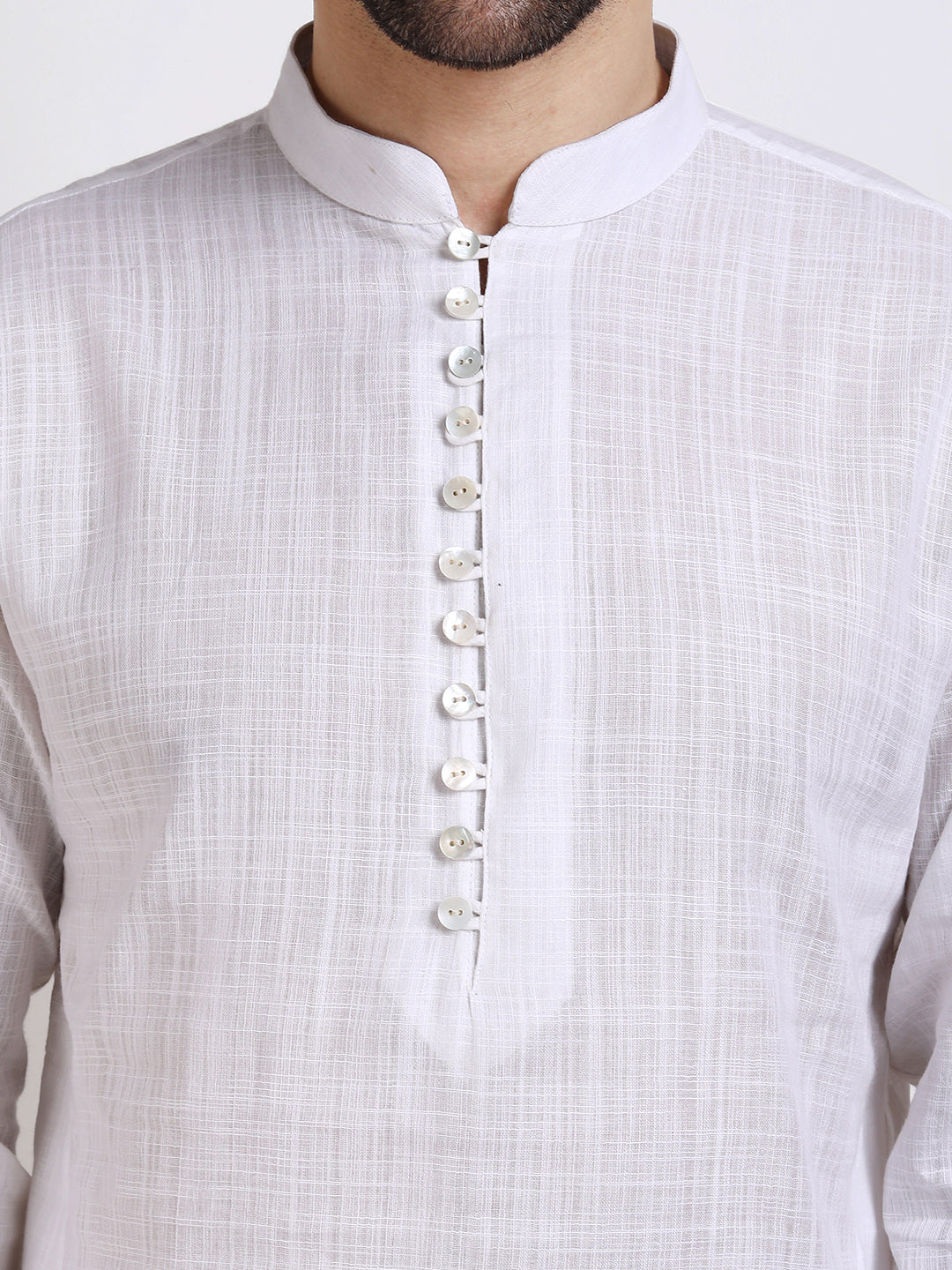 Elegant White Mid-Length Kurta Set