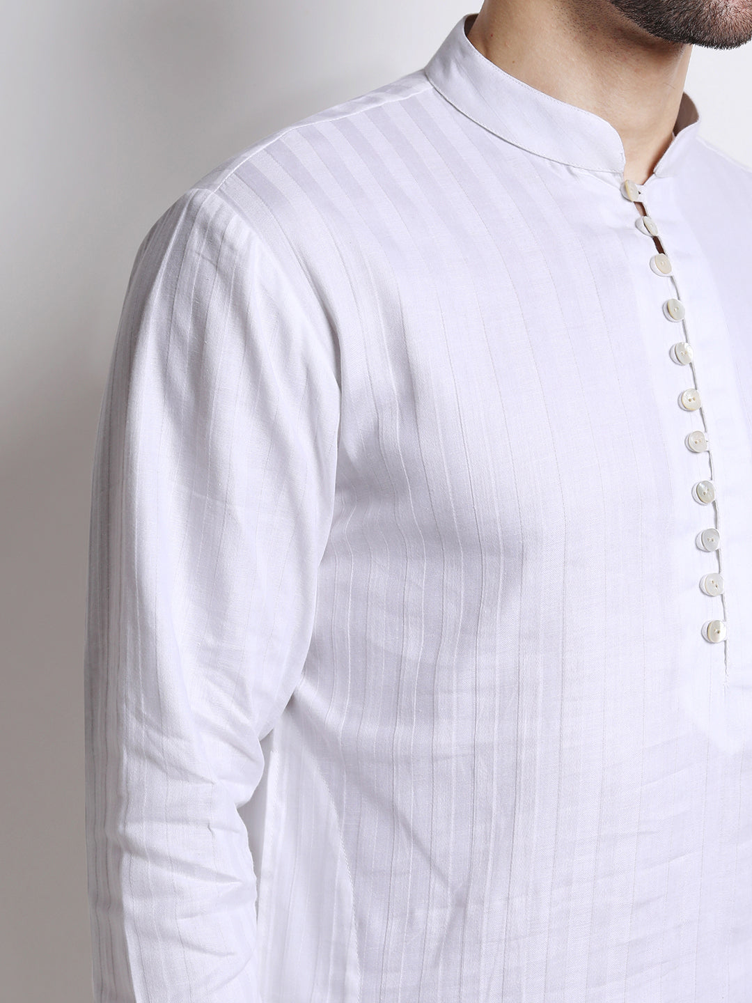 Elegant White Mid-Length Kurta Set