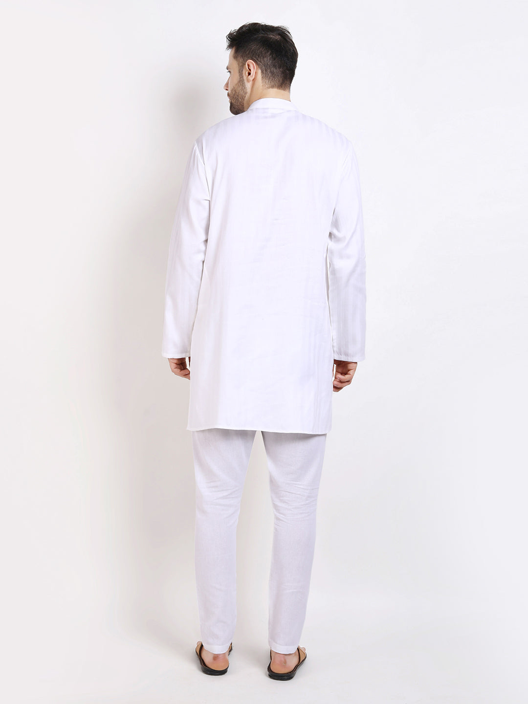 Elegant White Mid-Length Kurta Set