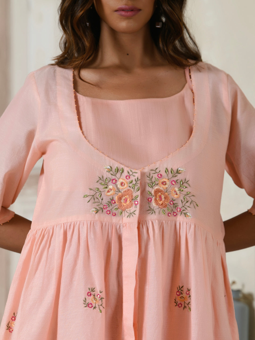 Pink Embroidery Dress