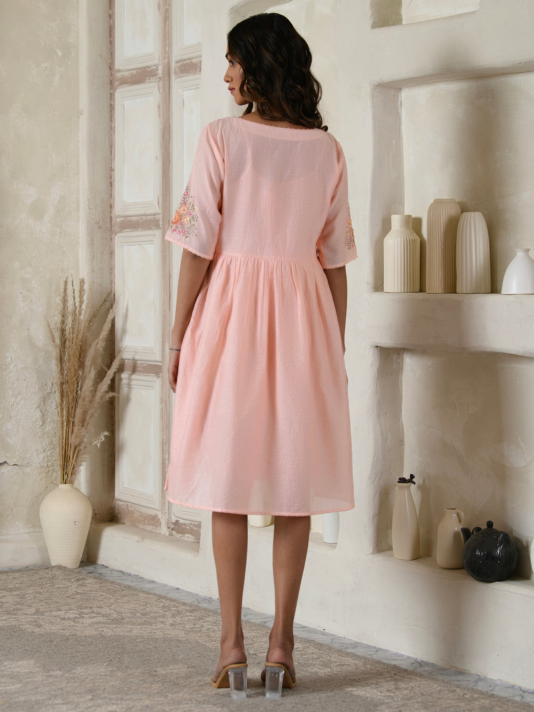 Pink Embroidery Dress