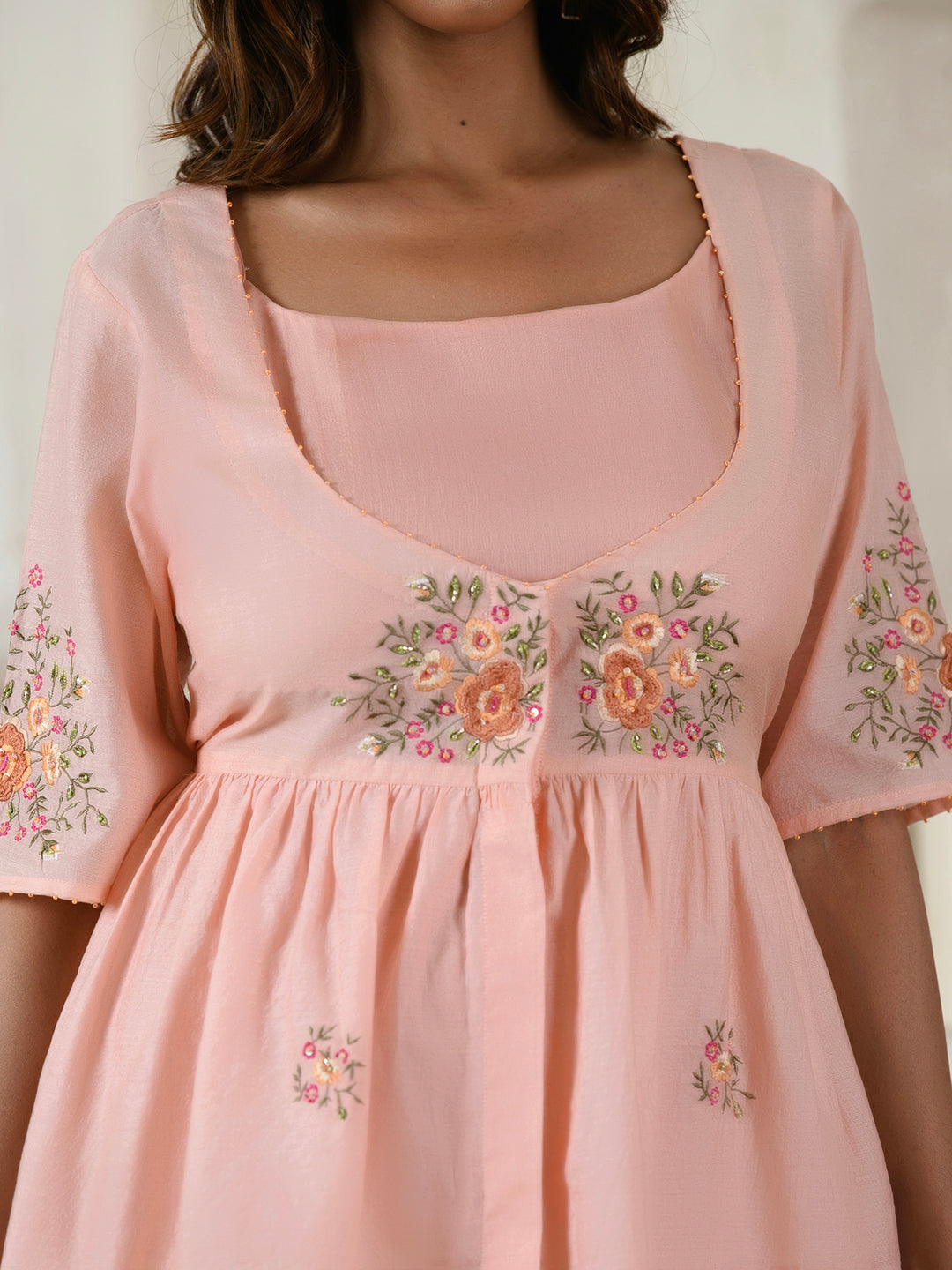 Pink Embroidery Dress