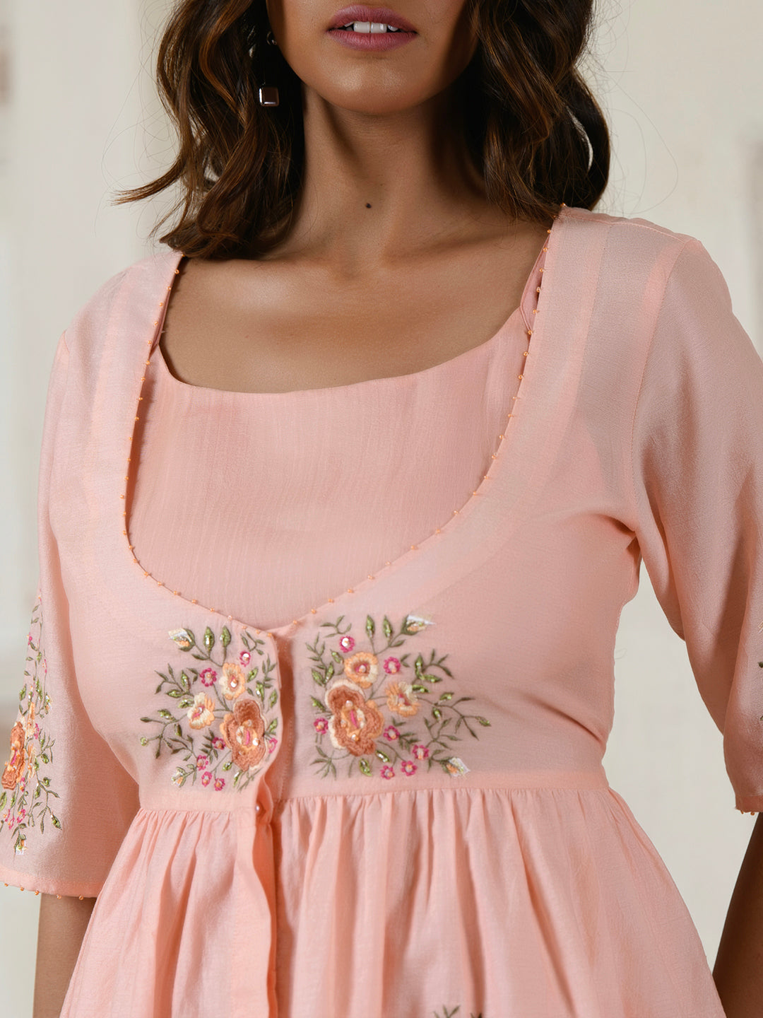 Pink Embroidery Dress