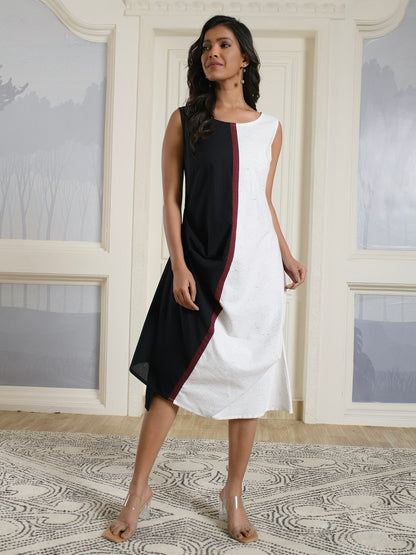 Dual Color Casual Dress