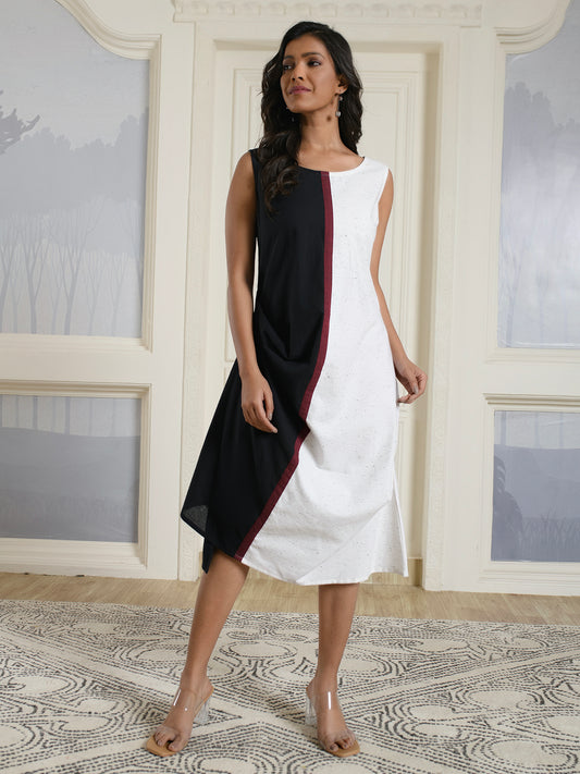 Dual Color Casual Dress
