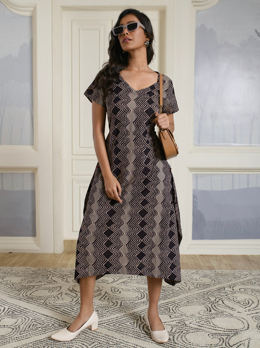 Ethnic Print Cotton Dress
