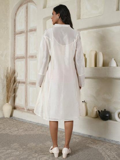 Ivory Floral Shirt Dress