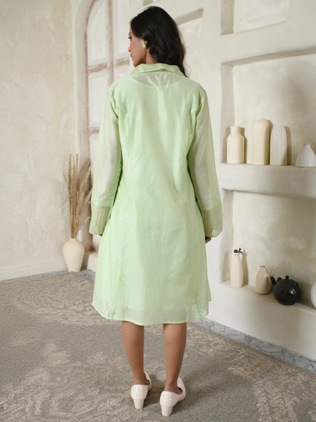 Mint Green Floral Shirt Dress