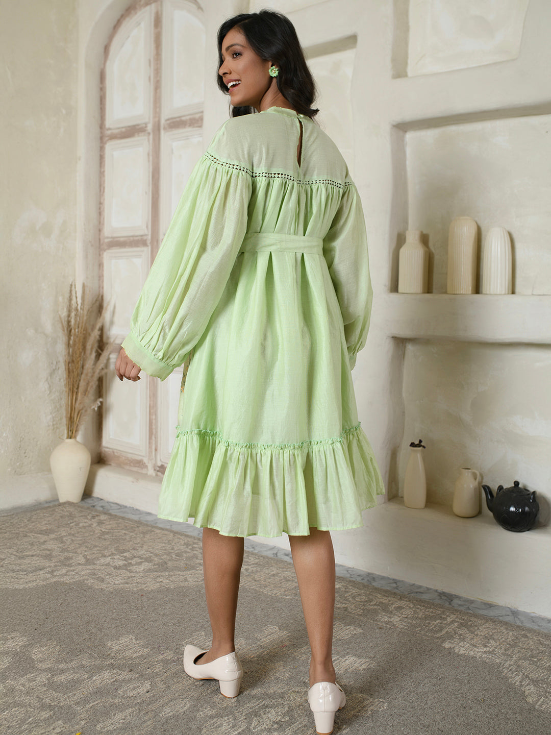 Mint Green Tie-waist Dress