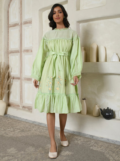 Mint Green Tie-waist Dress
