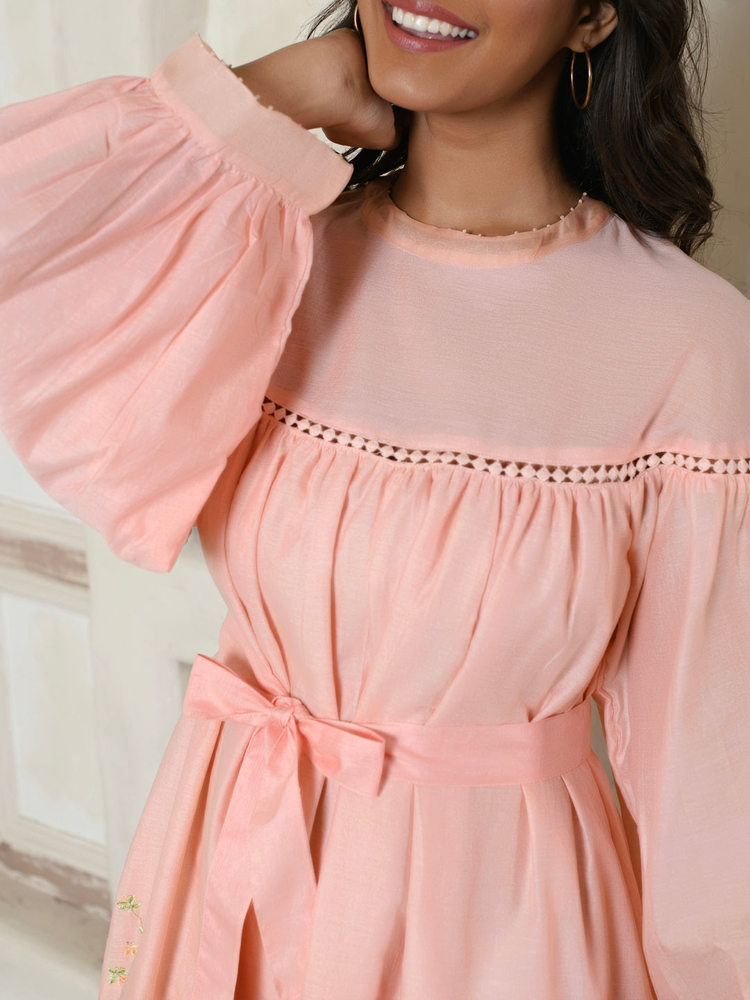 Pink Tie-Waist Dress