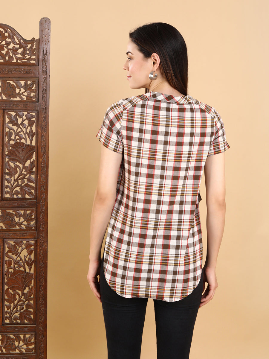 Multi color Toned Checkered Top