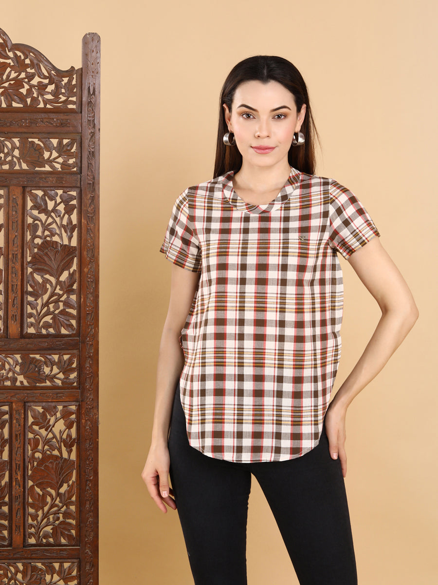 Multi color Toned Checkered Top