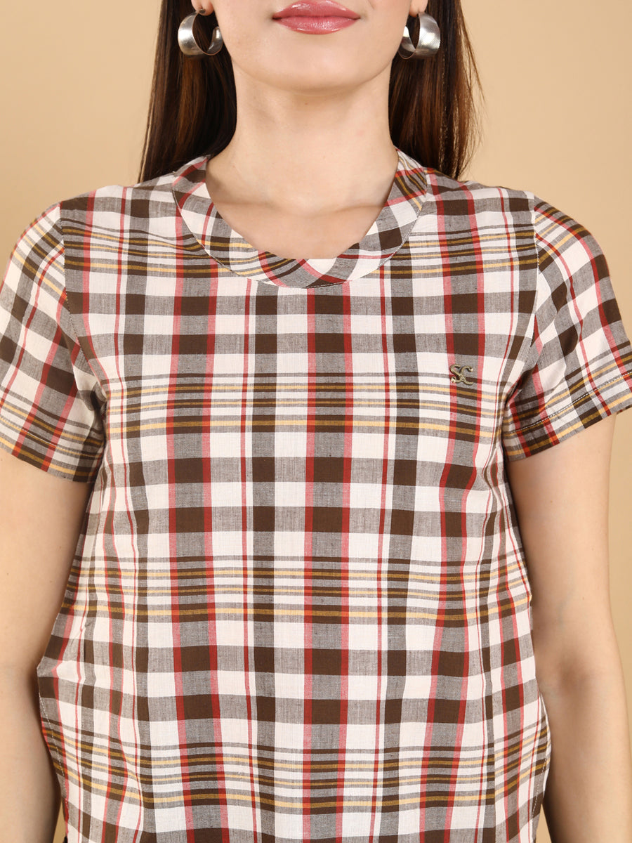 Multi color Toned Checkered Top