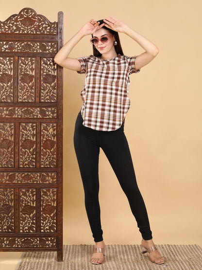 Multi color Toned Checkered Top