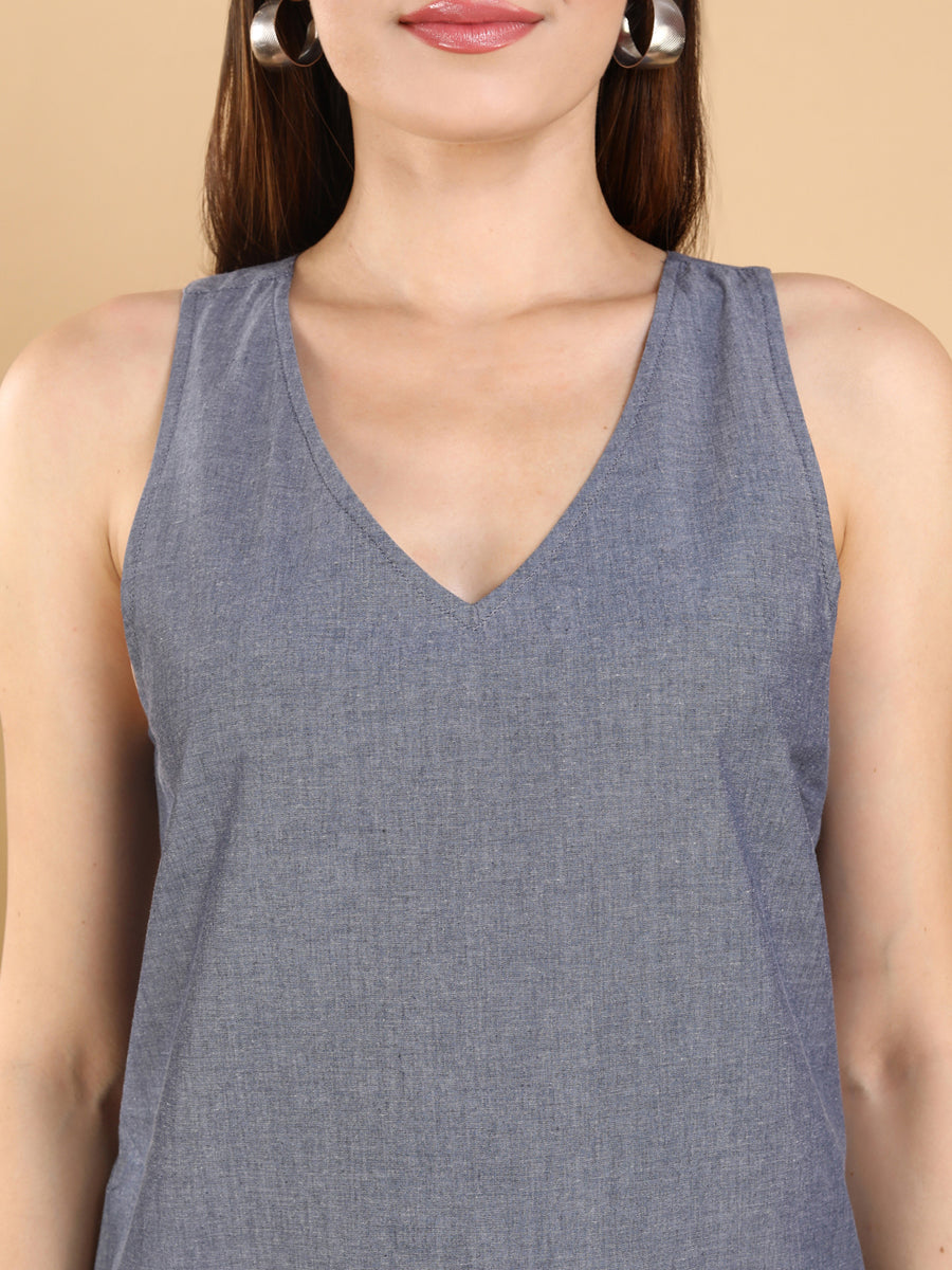 Solid V-Neck Top