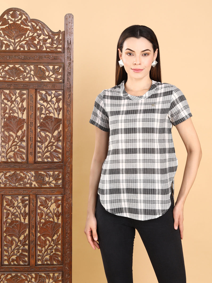 Black And White Checkered Top