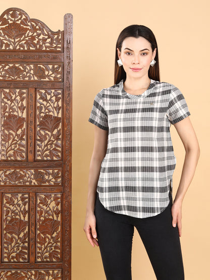 Black And White Checkered Top