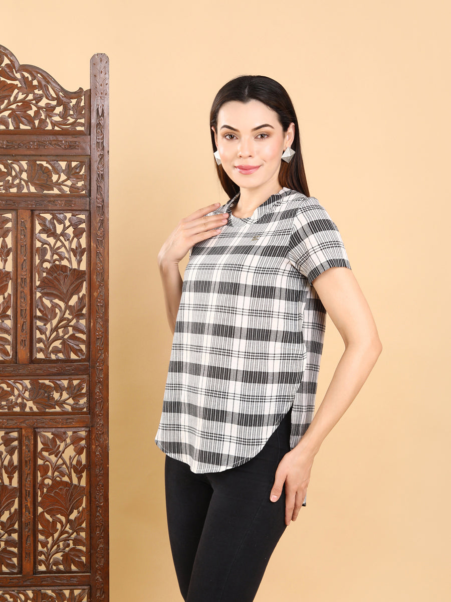 Black And White Checkered Top