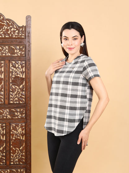 Black And White Checkered Top