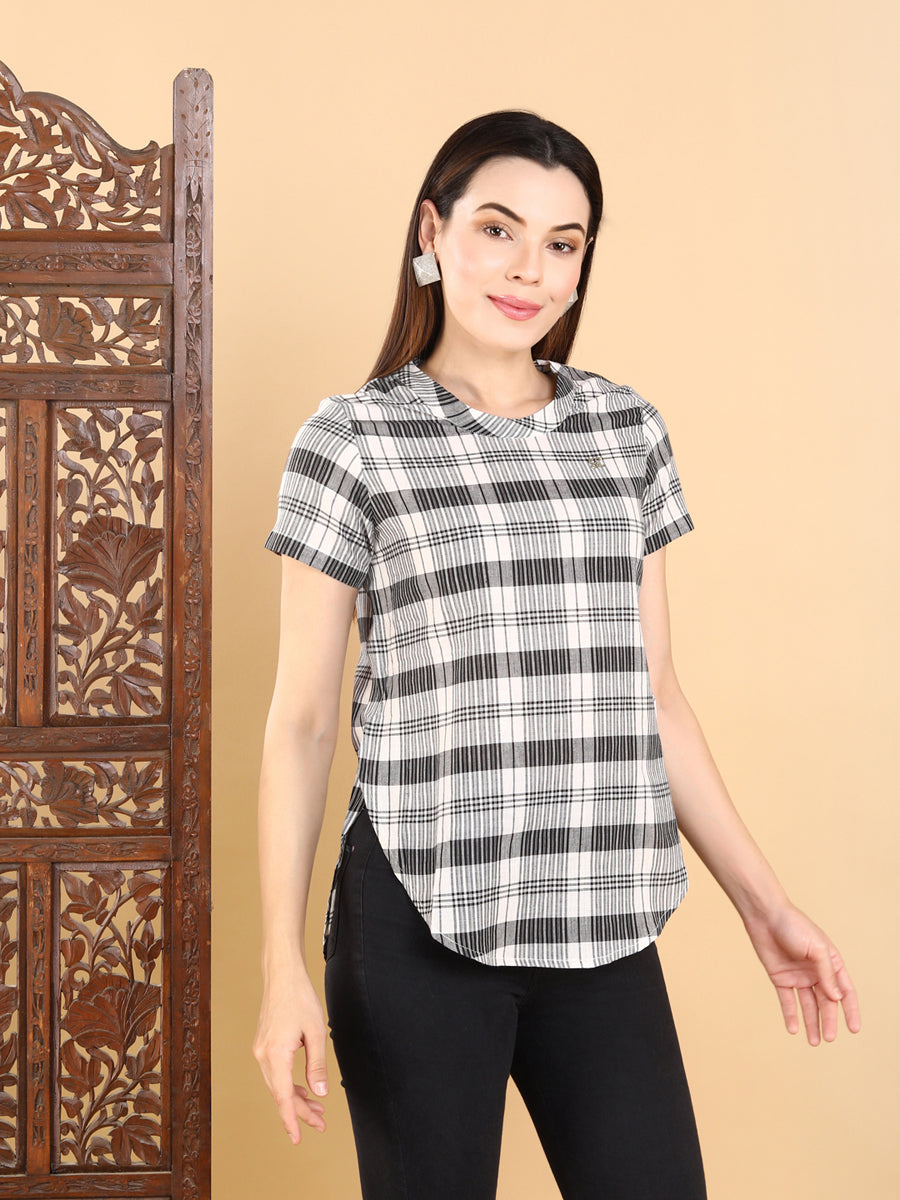Black And White Checkered Top
