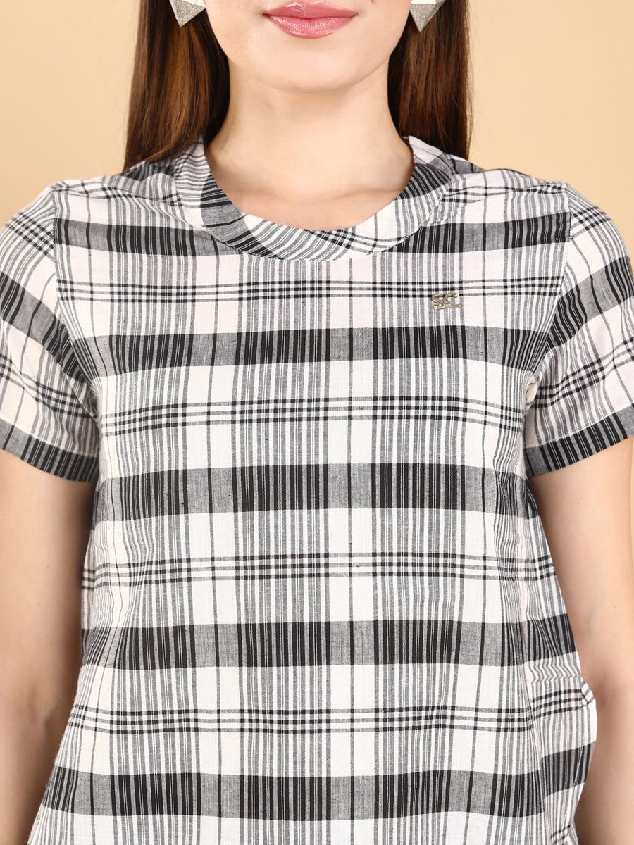 Black And White Checkered Top