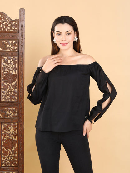 Black Off-Shoulder Top