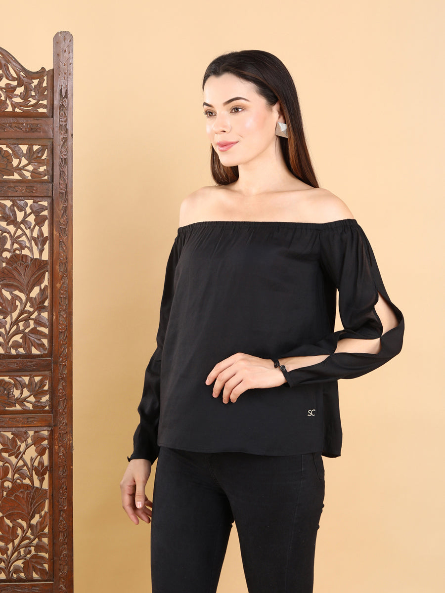 Black Off-Shoulder Top