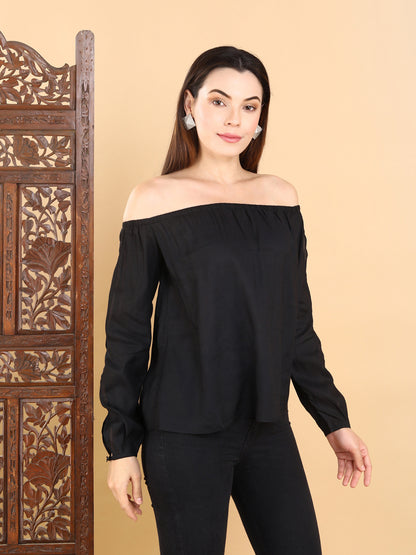 Black Off-Shoulder Top