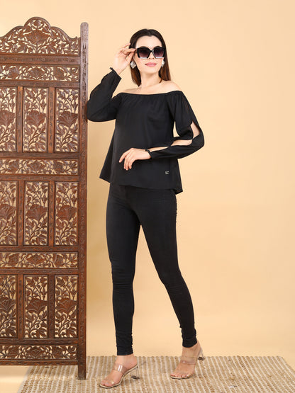 Black Off-Shoulder Top