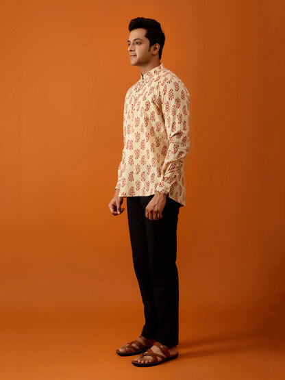 Short Kurta with Hand block Print in Cotton