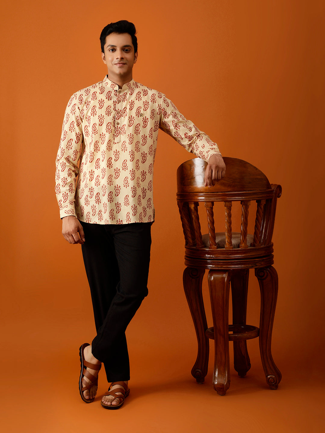 Short Kurta with Hand block Print in Cotton