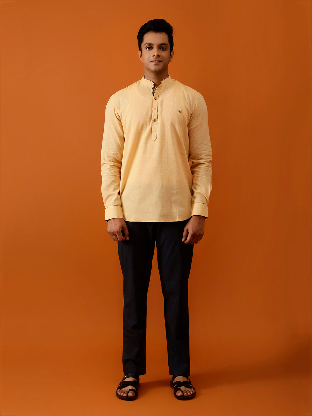 Short Kurta Pure Handloom in Radiant Yellow