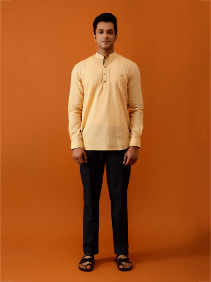 Short Kurta Light Mustard Cotton