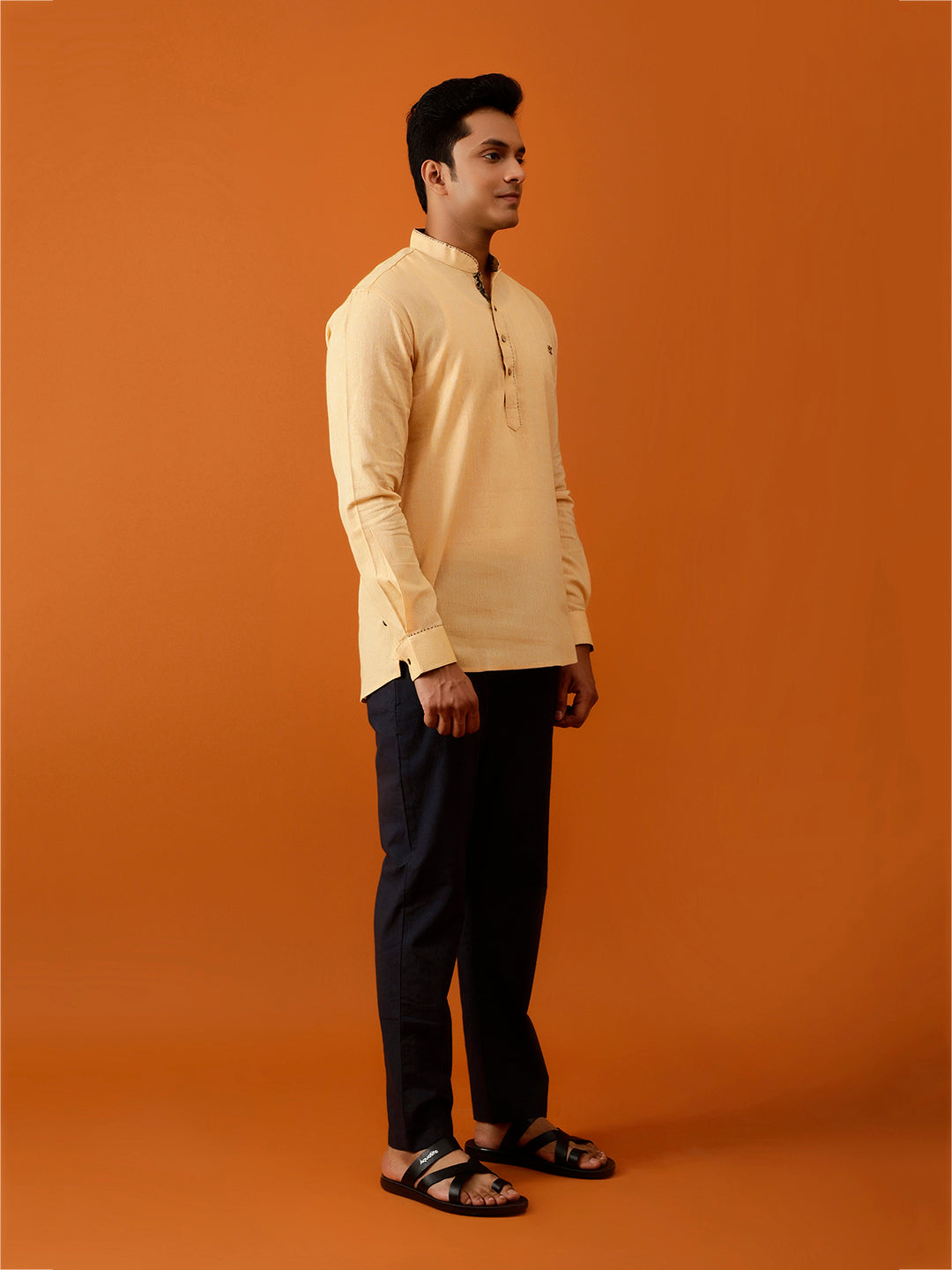 Short Kurta Pure Handloom in Radiant Yellow