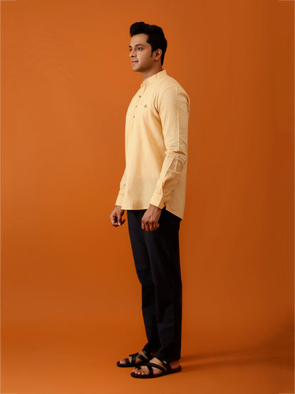 Short Kurta Light Mustard Cotton