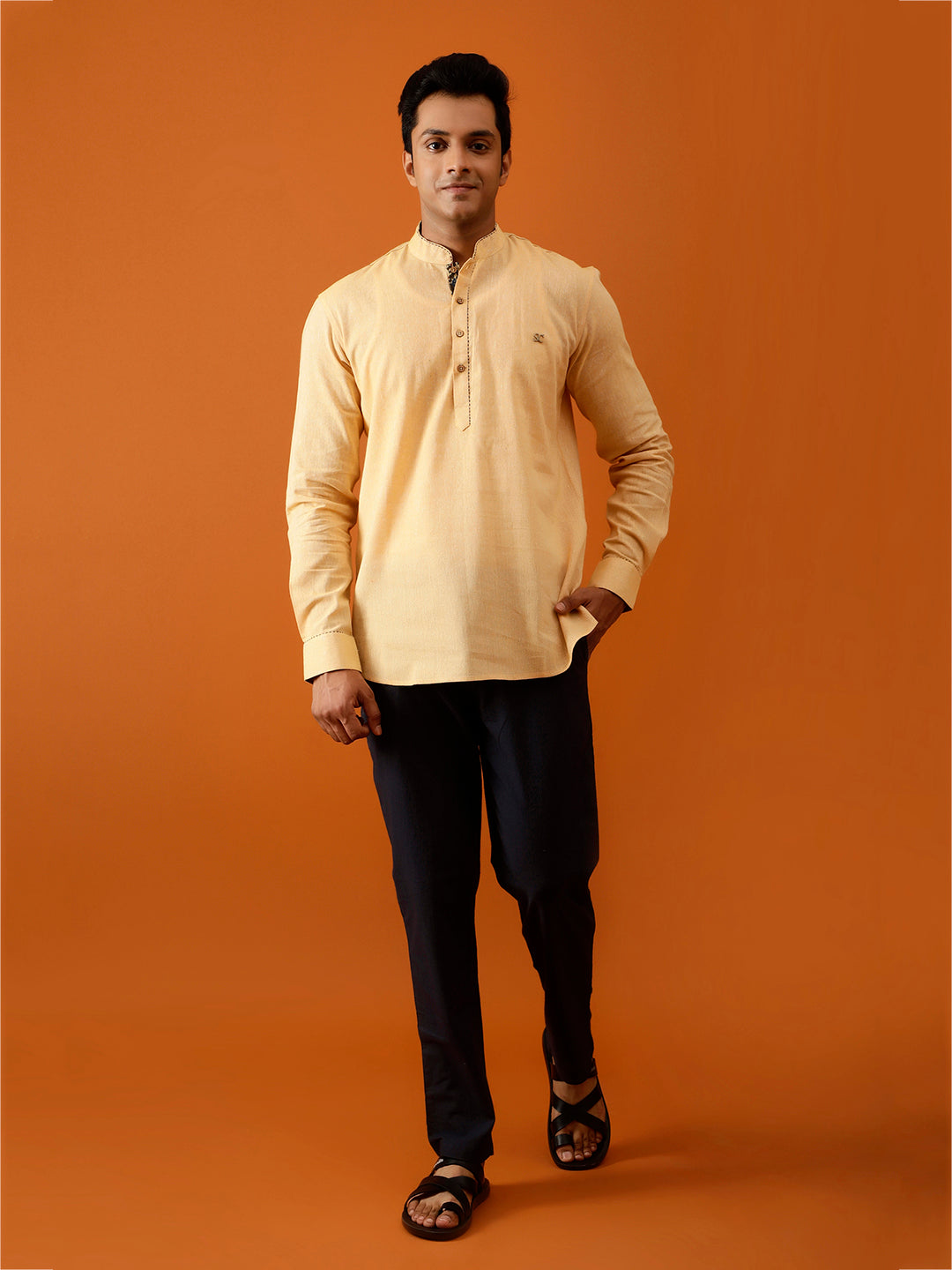 Short Kurta Light Mustard Cotton