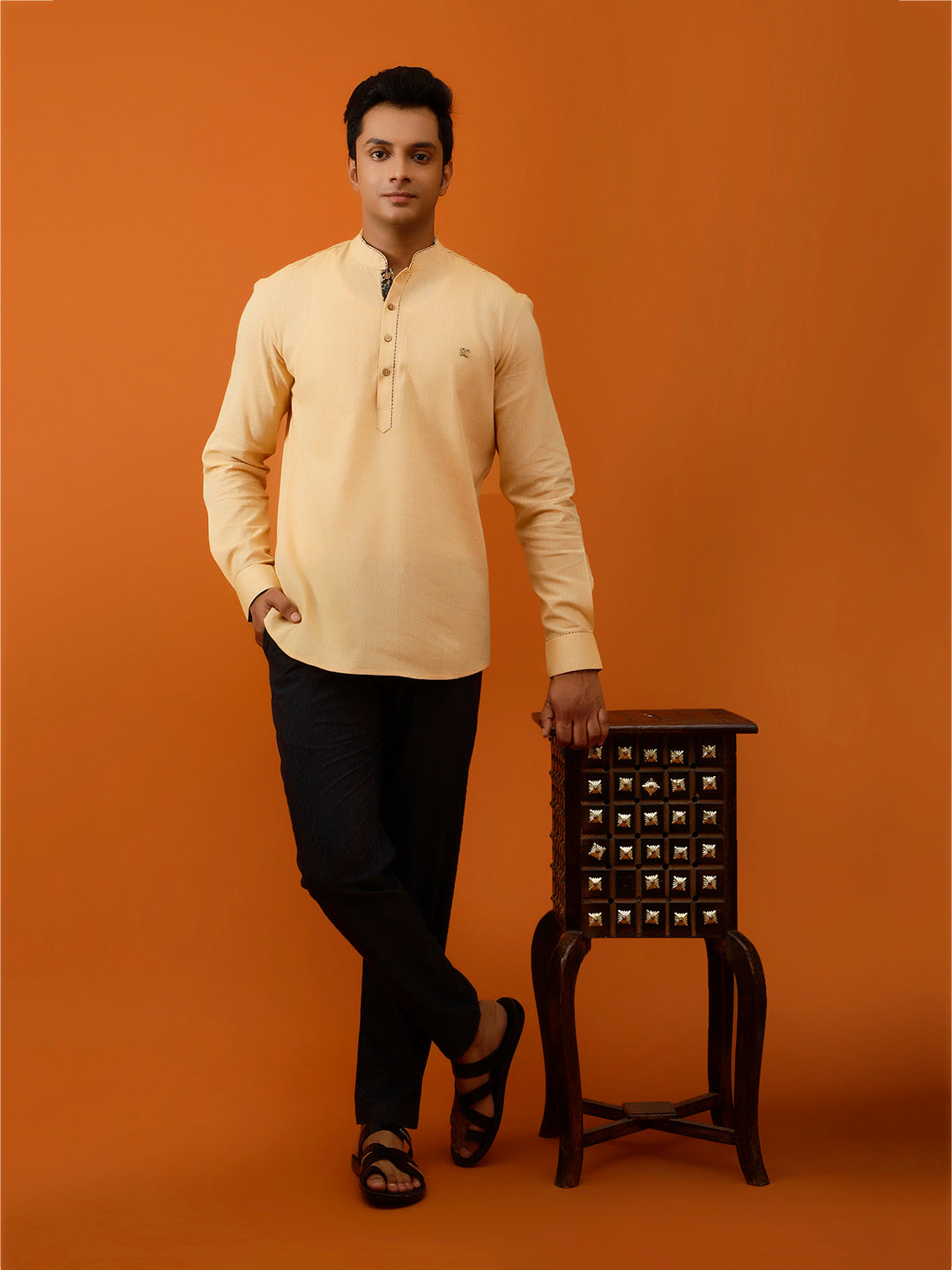 Short Kurta Light Mustard Cotton