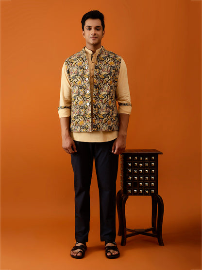 Multicolor Floral Nehru Reversible-Jacket