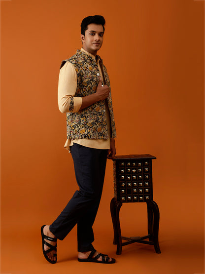 Multicolor Floral Nehru Reversible-Jacket