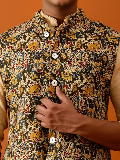 Multicolor Floral Nehru Reversible-Jacket