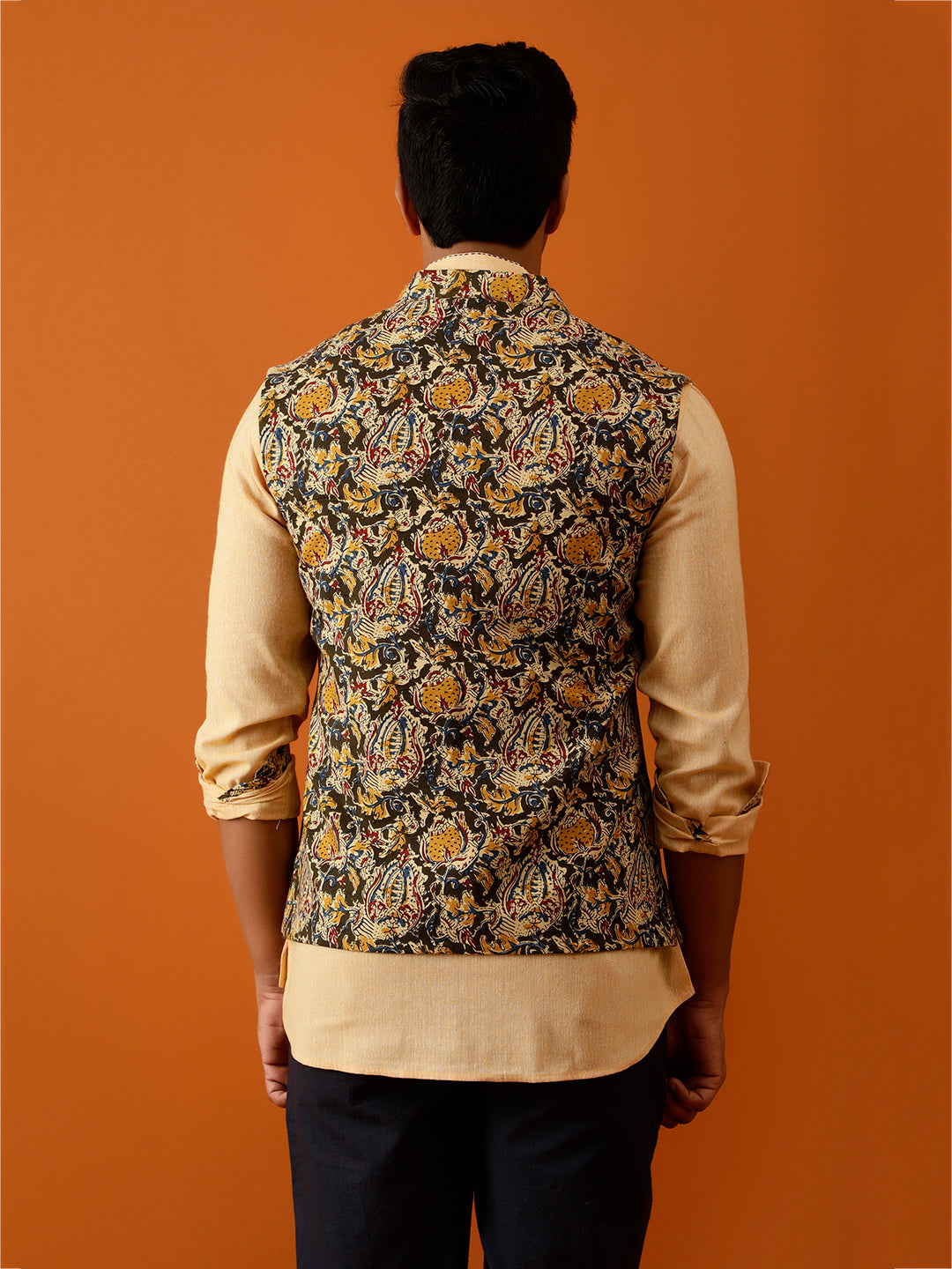 Multicolor Floral Nehru Reversible-Jacket