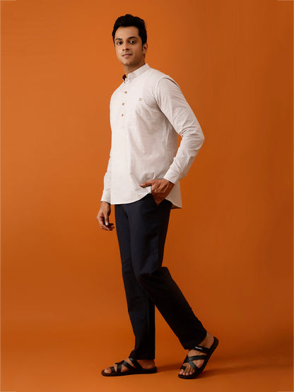 Short Kurta Off-White Full-Sleeve